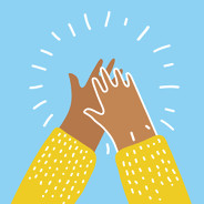 Clapping hands highlighted